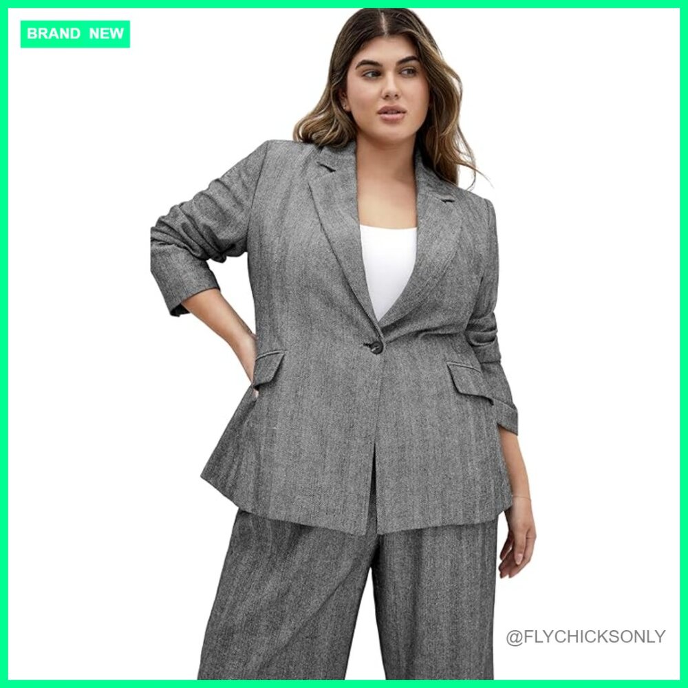 Polyester Blend Blazer With Button Closure For Bu… - image 1